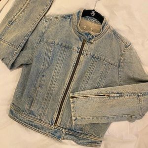 Denim motorcycle jacket